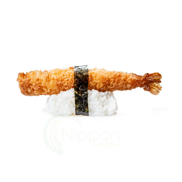 ebi tempura ( fried shrimp ) nigiri    (per piece )